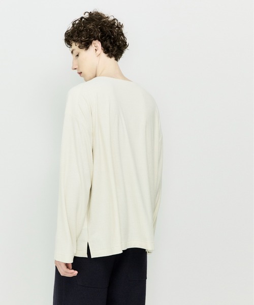 UNFIL（アンフィル）の「unfil アンフィル / raw silk plain-jersey long sleeve Tee ローシルク プレーンジャージー ロングスリーブカットソー バスクTシャツ / WHSP-UU010（Tシャツ/カットソー・レディース・ブラック/ナチュラル・1/4/3）」の16枚目の写真