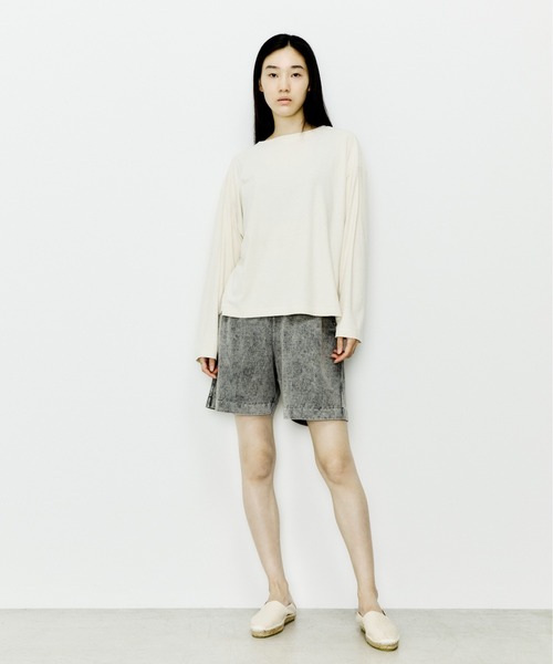 UNFIL（アンフィル）の「unfil アンフィル / raw silk plain-jersey long sleeve Tee ローシルク プレーンジャージー ロングスリーブカットソー バスクTシャツ / WHSP-UU010（Tシャツ/カットソー・レディース・ブラック/ナチュラル・1/4/3）」の20枚目の写真