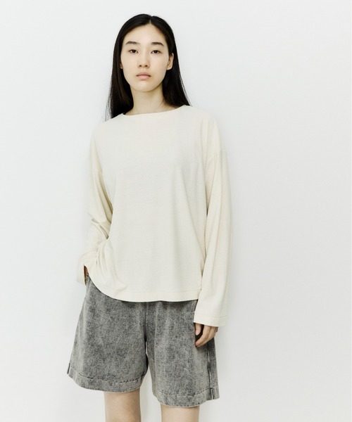 UNFIL（アンフィル）の「unfil アンフィル / raw silk plain-jersey long sleeve Tee ローシルク プレーンジャージー ロングスリーブカットソー バスクTシャツ / WHSP-UU010（Tシャツ/カットソー・レディース・ブラック/ナチュラル・1/4/3）」の19枚目の写真