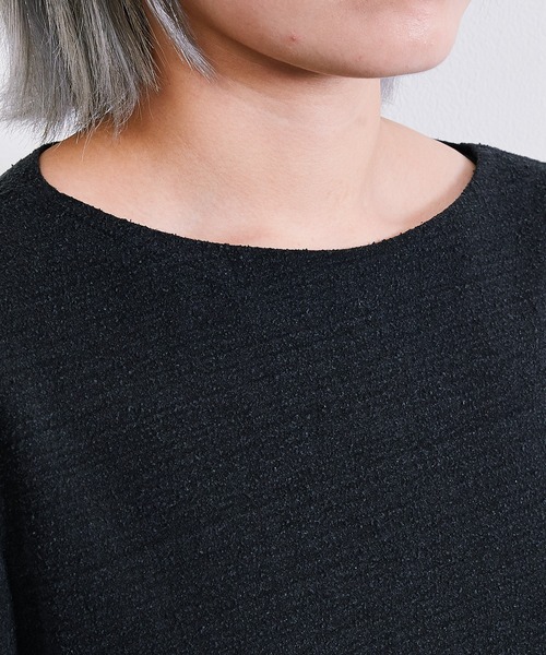 UNFIL（アンフィル）の「unfil アンフィル / raw silk plain-jersey long sleeve Tee ローシルク プレーンジャージー ロングスリーブカットソー バスクTシャツ / WHSP-UU010（Tシャツ/カットソー・レディース・ブラック/ナチュラル・1/4/3）」の8枚目の写真