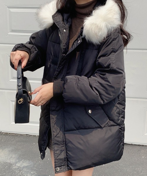 セール エコファーフードボリューム中綿ブルゾン ダウンジャケット コート Banner Select バナーセレクト のファッション通販 Zozotown