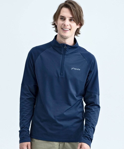 phenix(フェニックス)の「Phenix(フェニックス)【MENS】Phenix TWINPEAKS 1/2 ZIP TEE(Tシャツ/カットソー・メンズ・ホワイト/ブラック/ネイビー/オレンジ・M/L/XL)」の1枚目の写真
