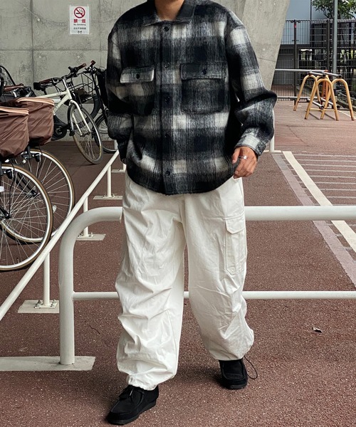 kutir（クティール）の「オンブレチェックシャギーブルゾン（ブルゾン・メンズ・ブラック/ブラウン・MEDIUM/LARGE）」の3枚目の写真