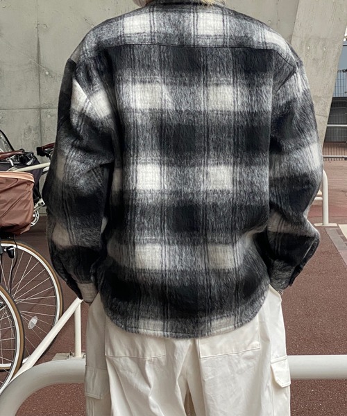 kutir（クティール）の「オンブレチェックシャギーブルゾン（ブルゾン・メンズ・ブラック/ブラウン・MEDIUM/LARGE）」の9枚目の写真