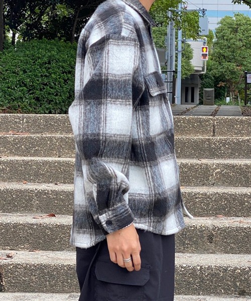 kutir（クティール）の「オンブレチェックシャギーブルゾン（ブルゾン・メンズ・ブラック/ブラウン・MEDIUM/LARGE）」の17枚目の写真