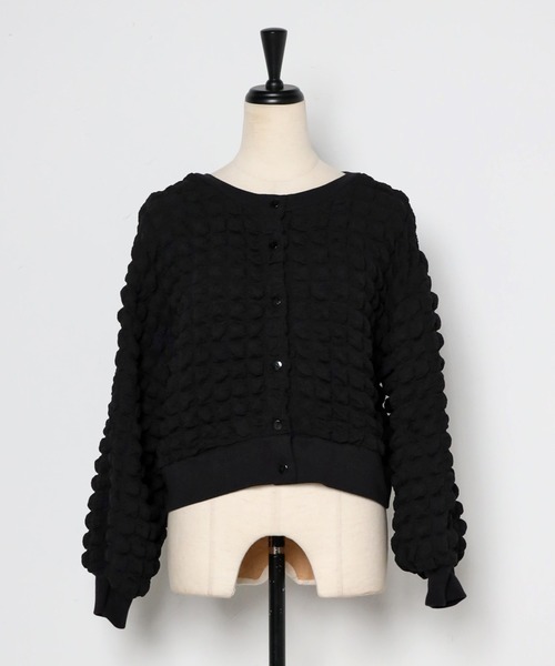 Bonjour Sagan（ボンジュールサガン）の「ポコポコカーディガン（カーディガン/ボレロ・レディース・ブラック/オフホワイト・FREE）」の16枚目の写真