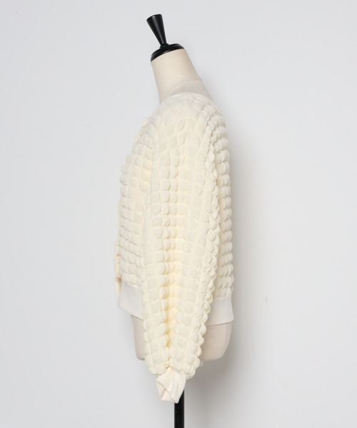 Bonjour Sagan（ボンジュールサガン）の「ポコポコカーディガン（カーディガン/ボレロ・レディース・ブラック/オフホワイト・FREE）」の7枚目の写真