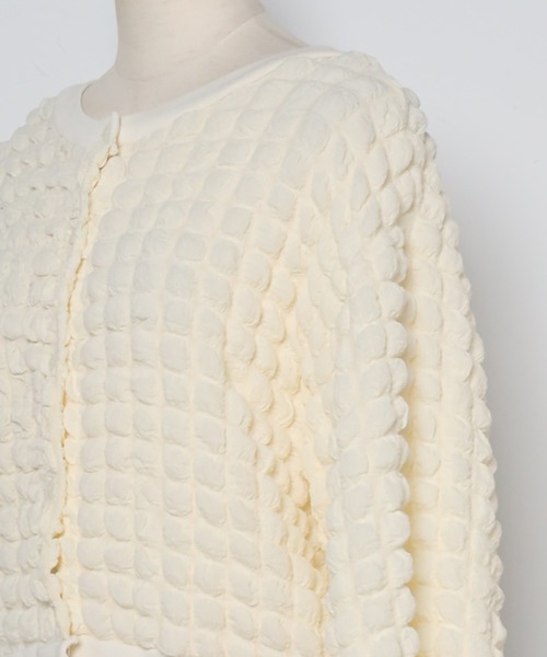 Bonjour Sagan（ボンジュールサガン）の「ポコポコカーディガン（カーディガン/ボレロ・レディース・ブラック/オフホワイト・FREE）」の11枚目の写真