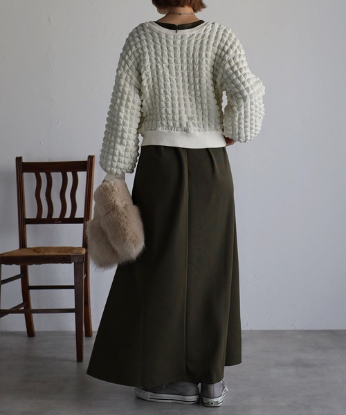 Bonjour Sagan（ボンジュールサガン）の「ポコポコカーディガン（カーディガン/ボレロ・レディース・ブラック/オフホワイト・FREE）」の17枚目の写真