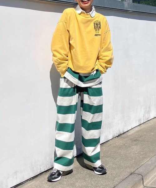 HOLIDAY(ホリデイ)の「MINI SWEAT CREW-NECK (HOBBY) ミニスウェットクルーネック (ホビー)(スウェット・レディース・イエロー/チャコールグレー・ONE SIZE)」の7枚目の写真
