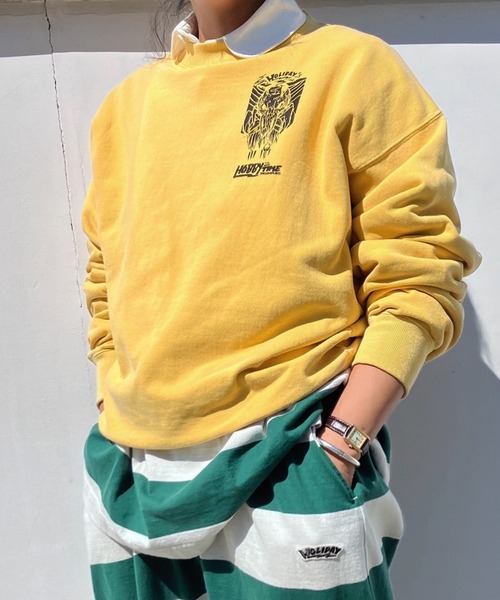 HOLIDAY(ホリデイ)の「MINI SWEAT CREW-NECK (HOBBY) ミニスウェットクルーネック (ホビー)(スウェット・レディース・イエロー/チャコールグレー・ONE SIZE)」の19枚目の写真