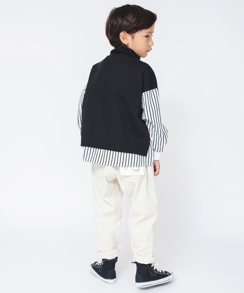 BRANSHES（ブランシェス）の「【ハーフジップアップ】トレーナー（スウェット・キッズ・アイボリー/ブラック・100/120/140/110/150/130）」の11枚目の写真