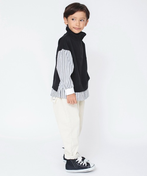 BRANSHES（ブランシェス）の「【ハーフジップアップ】トレーナー（スウェット・キッズ・アイボリー/ブラック・100/120/140/110/150/130）」の10枚目の写真