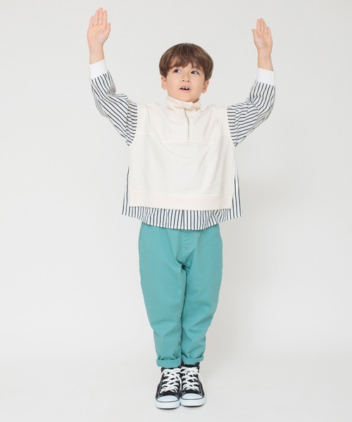 BRANSHES（ブランシェス）の「【ハーフジップアップ】トレーナー（スウェット・キッズ・アイボリー/ブラック・100/120/140/110/150/130）」の7枚目の写真