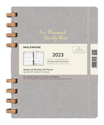 MOLESKINE（モレスキン）の「モレスキン 手帳  2023年1月始まり 12カ月 スパイラル ライフダイアリー ハードカバー  XLサイズ 「リメイク」スモーク（手帳/メモ帳・メンズ）」