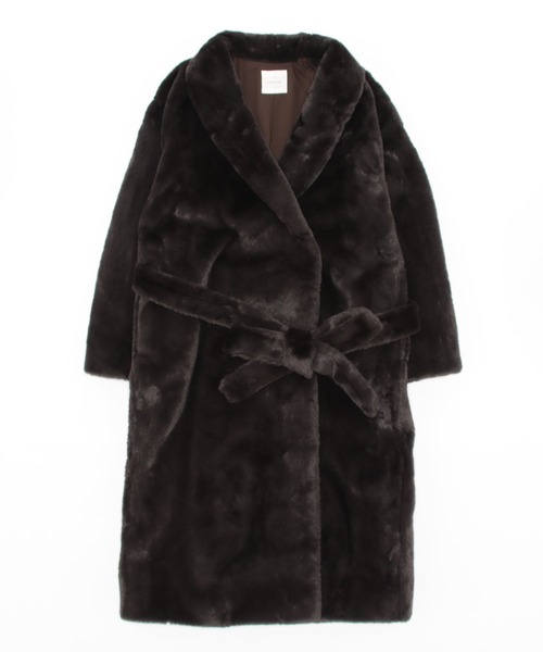 CASA FLINE（カーサフライン）の「エコファーロングコート（その他アウター・レディース・ベージュ/バーガンディー/チャコールグレー・FREE）」の21枚目の写真