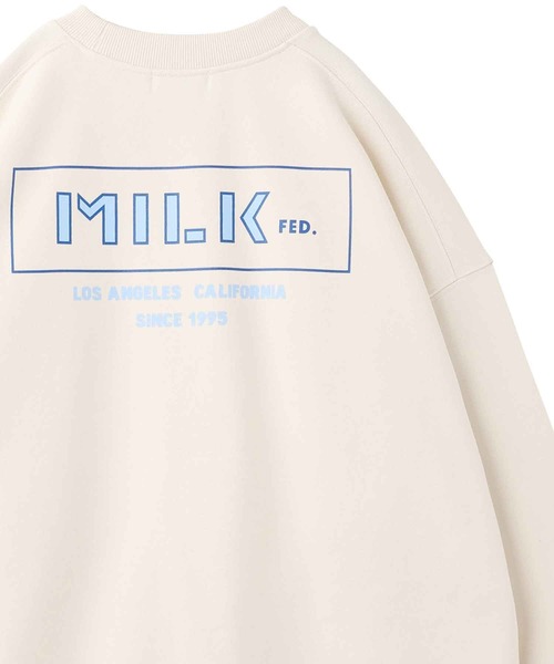 MILKFED.(ミルクフェド)の「OUTLINE BAR BIG SWEAT TOP(スウェット・レディース・オフホワイト/ライトブルー/ブラック/パープル・ONE SIZE)」の2枚目の写真