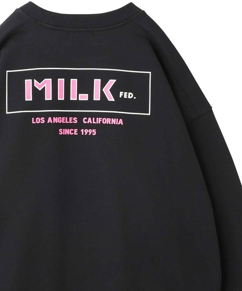 MILKFED.(ミルクフェド)の「OUTLINE BAR BIG SWEAT TOP(スウェット・レディース・オフホワイト/ライトブルー/ブラック/パープル・ONE SIZE)」の3枚目の写真