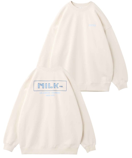 MILKFED.(ミルクフェド)の「OUTLINE BAR BIG SWEAT TOP(スウェット・レディース・オフホワイト/ライトブルー/ブラック/パープル・ONE SIZE)」の14枚目の写真