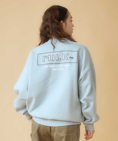 MILKFED.(ミルクフェド)の「OUTLINE BAR BIG SWEAT TOP(スウェット・レディース・オフホワイト/ライトブルー/ブラック/パープル・ONE SIZE)」の21枚目の写真