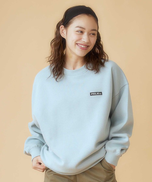 MILKFED.(ミルクフェド)の「OUTLINE BAR BIG SWEAT TOP(スウェット・レディース・オフホワイト/ライトブルー/ブラック/パープル・ONE SIZE)」の19枚目の写真