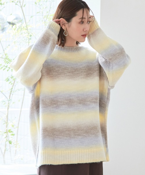 GLOBAL WORK(グローバルワーク)の「グラデーションプルオーバーカーディガン/174593(ニット/セーター・レディース・ライトグリーン/ライトイエロー/ライトピンク・MEDIUM/LARGE)」の2枚目の写真