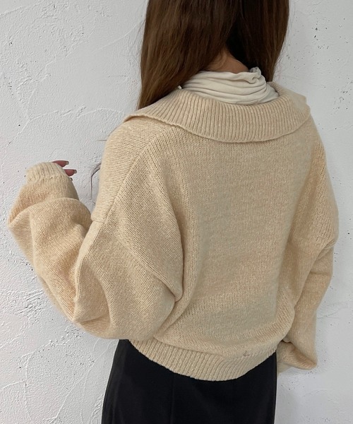 apres jour mignon(アプレジュールミニョン)の「ポロニット【ZOZOTOWN限定アイテム】(ニット/セーター・レディース・オレンジ/ピンク/カーキ/アイボリー・X-LARGE/フリー)」の9枚目の写真