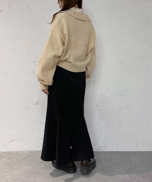 apres jour mignon(アプレジュールミニョン)の「ポロニット【ZOZOTOWN限定アイテム】(ニット/セーター・レディース・オレンジ/ピンク/カーキ/アイボリー・X-LARGE/フリー)」の12枚目の写真