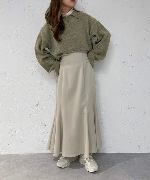 apres jour mignon(アプレジュールミニョン)の「ポロニット【ZOZOTOWN限定アイテム】(ニット/セーター・レディース・オレンジ/ピンク/カーキ/アイボリー・X-LARGE/フリー)」の17枚目の写真