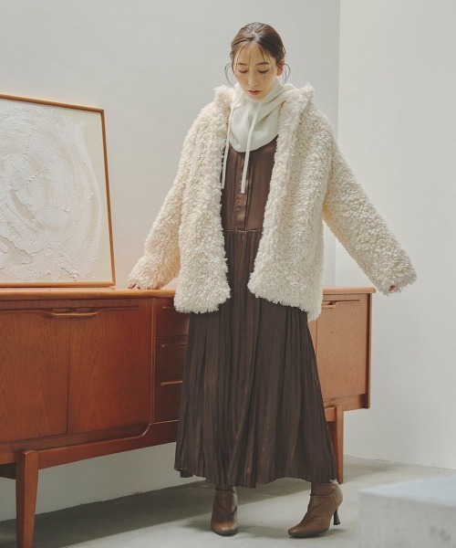 Droite lautreamont(ドロワットロートレアモン)の「ニットバラクラバ《手洗い可能》(ニットキャップ/ビーニー・レディース・グレー/オフホワイト/ブラック・FREE)」の4枚目の写真