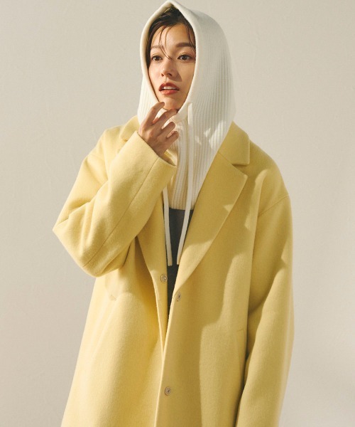 Droite lautreamont(ドロワットロートレアモン)の「ニットバラクラバ《手洗い可能》(ニットキャップ/ビーニー・レディース・グレー/オフホワイト/ブラック・FREE)」の9枚目の写真