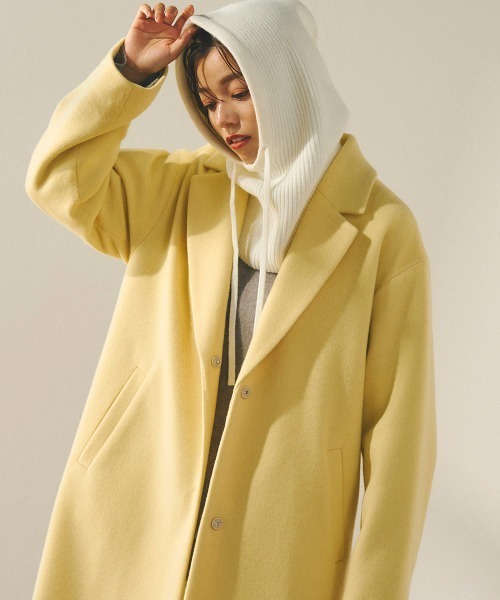 Droite lautreamont(ドロワットロートレアモン)の「ニットバラクラバ《手洗い可能》(ニットキャップ/ビーニー・レディース・グレー/オフホワイト/ブラック・FREE)」の10枚目の写真