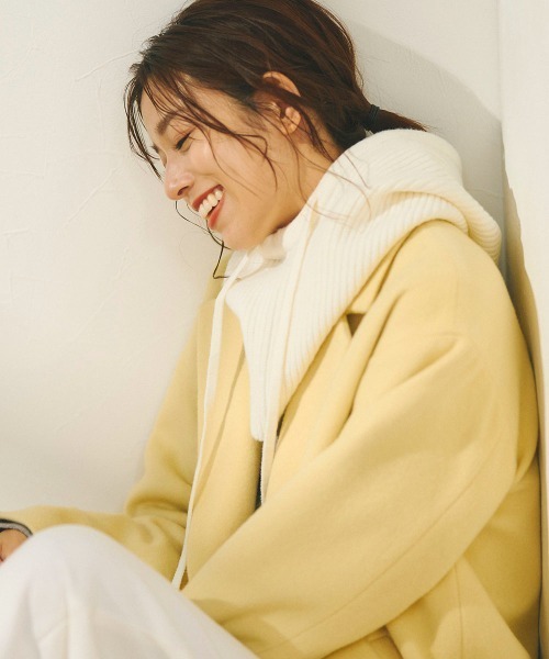 Droite lautreamont(ドロワットロートレアモン)の「ニットバラクラバ《手洗い可能》(ニットキャップ/ビーニー・レディース・グレー/オフホワイト/ブラック・FREE)」の13枚目の写真