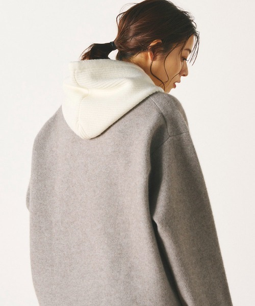 Droite lautreamont(ドロワットロートレアモン)の「ニットバラクラバ《手洗い可能》(ニットキャップ/ビーニー・レディース・グレー/オフホワイト/ブラック・FREE)」の22枚目の写真