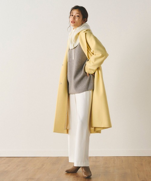 Droite lautreamont(ドロワットロートレアモン)の「ニットバラクラバ《手洗い可能》(ニットキャップ/ビーニー・レディース・グレー/オフホワイト/ブラック・FREE)」の18枚目の写真