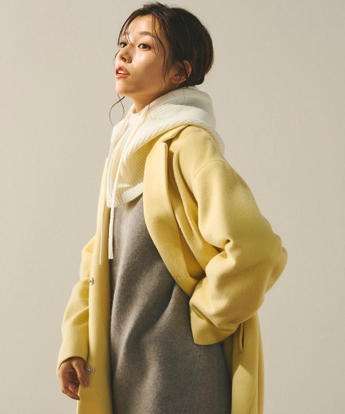 Droite lautreamont(ドロワットロートレアモン)の「ニットバラクラバ《手洗い可能》(ニットキャップ/ビーニー・レディース・グレー/オフホワイト/ブラック・FREE)」の19枚目の写真