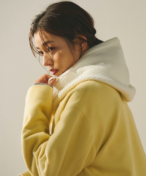 Droite lautreamont(ドロワットロートレアモン)の「ニットバラクラバ《手洗い可能》(ニットキャップ/ビーニー・レディース・グレー/オフホワイト/ブラック・FREE)」の20枚目の写真