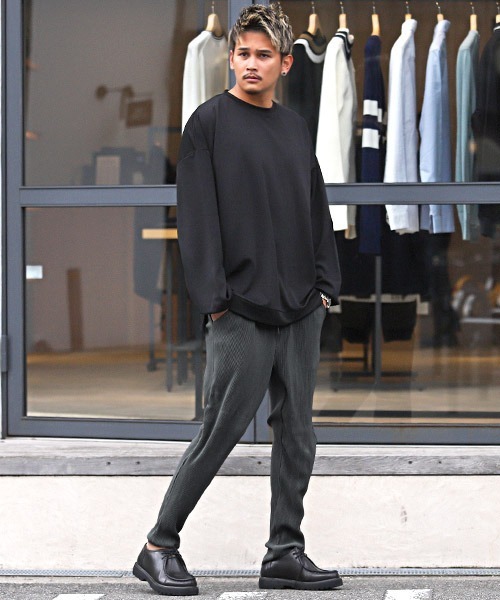 LUXSTYLE（ラグスタイル）の「プリーツイージーパンツ（その他パンツ・メンズ・ベージュ/チャコール/ブラック・M/L）」の13枚目の写真