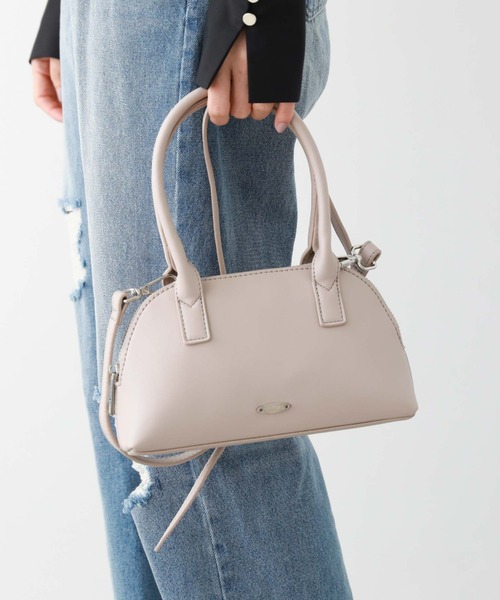 archives（アルシーヴ）の「ラウンドミニボストン（ボストンバッグ・レディース・アイボリー/ブラック/グレイッシュベージュ・FREE）」の9枚目の写真