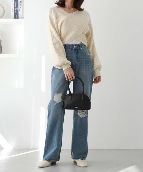 archives（アルシーヴ）の「ラウンドミニボストン（ボストンバッグ・レディース・アイボリー/ブラック/グレイッシュベージュ・FREE）」の14枚目の写真