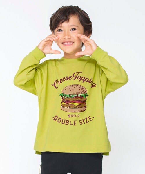 BRANSHES（ブランシェス）の「【アソート】グラフィック長袖Tシャツ ロンT（Tシャツ/カットソー・キッズ・カーキオリーブ/チャコールグレー/ホワイト/ライトグリーン/アイボリー/カラフル/ラベンダー/ネイビー/ターコイズブルー/ベージュ/ブルー/オフホワイト/エンジ/キャメル/ブラック・130/150/120/100/160/140/110/90）」の8枚目の写真