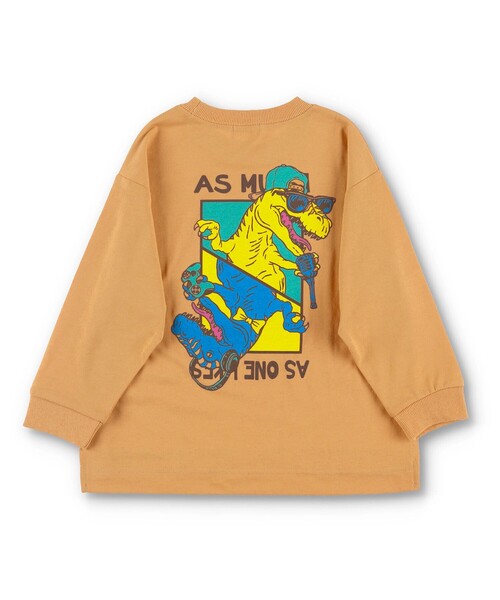 BRANSHES（ブランシェス）の「【アソート】グラフィック長袖Tシャツ ロンT（Tシャツ/カットソー・キッズ・カーキオリーブ/チャコールグレー/ホワイト/ライトグリーン/アイボリー/カラフル/ラベンダー/ネイビー/ターコイズブルー/ベージュ/ブルー/オフホワイト/エンジ/キャメル/ブラック・130/150/120/100/160/140/110/90）」の13枚目の写真