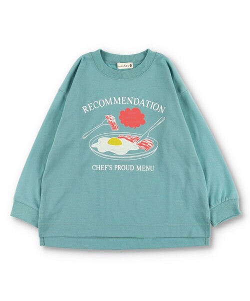 BRANSHES（ブランシェス）の「【アソート】グラフィック長袖Tシャツ ロンT（Tシャツ/カットソー・キッズ・カーキオリーブ/チャコールグレー/ホワイト/ライトグリーン/アイボリー/カラフル/ラベンダー/ネイビー/ターコイズブルー/ベージュ/ブルー/オフホワイト/エンジ/キャメル/ブラック・130/150/120/100/160/140/110/90）」の10枚目の写真