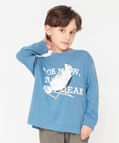 BRANSHES（ブランシェス）の「【アソート】グラフィック長袖Tシャツ ロンT（Tシャツ/カットソー・キッズ・カーキオリーブ/チャコールグレー/ホワイト/ライトグリーン/アイボリー/カラフル/ラベンダー/ネイビー/ターコイズブルー/ベージュ/ブルー/オフホワイト/エンジ/キャメル/ブラック・130/150/120/100/160/140/110/90）」の11枚目の写真