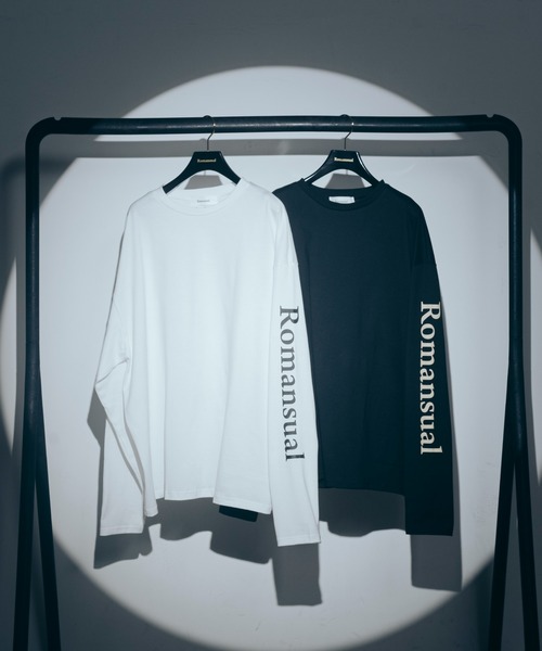 Romansual（ロマンシュアル）の「Romasual/スリーブロゴTシャツ（Tシャツ/カットソー・レディース・ブラック/ホワイト・FREE）」の6枚目の写真