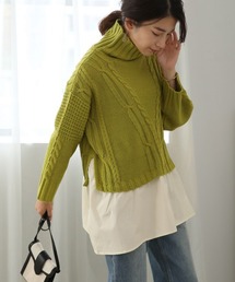 レイヤード風ニットチュニック