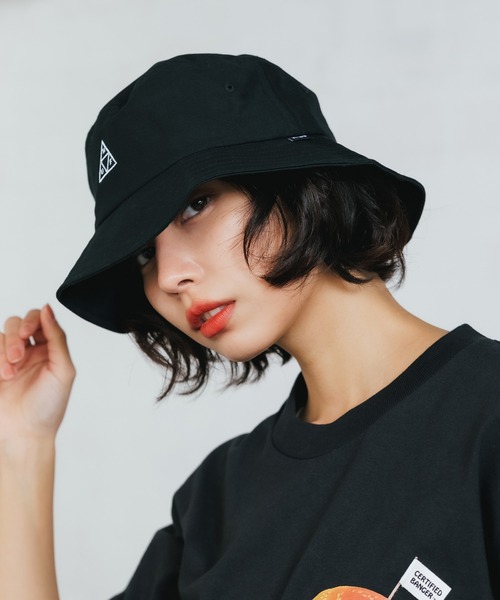 HUF（ハフ）の「HUF/ハフ ESSENTIALS TT BUCKET バケットハット（ハット・メンズ・ブラック/ホワイト・S/M/L/XL）」の19枚目の写真