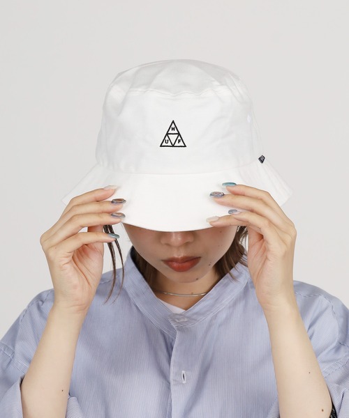 HUF（ハフ）の「HUF/ハフ ESSENTIALS TT BUCKET バケットハット（ハット・メンズ・ブラック/ホワイト・S/M/L/XL）」の21枚目の写真