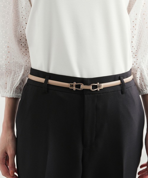 ROPE' PICNIC(ロペピクニック)の「10mmスムースくるみビットバックルスライドベルト(ベルト・レディース・ブラウン/ライトグレー/ベージュ/ブラック・FREE)」の1枚目の写真