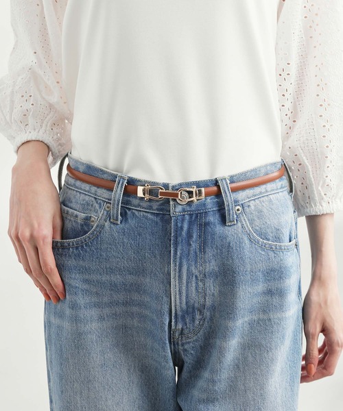 ROPE' PICNIC(ロペピクニック)の「10mmスムースくるみビットバックルスライドベルト(ベルト・レディース・ブラウン/ライトグレー/ベージュ/ブラック・FREE)」の4枚目の写真